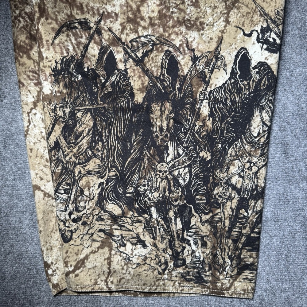 Apprime Appreme Board Shorts Tan Death to the Wicked Horsemen Gun Graphic Medium - Picture 13 of 16